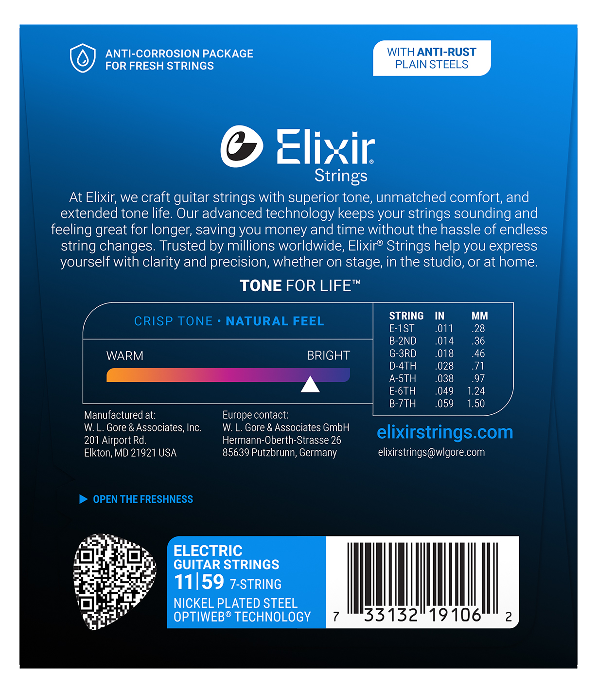 19106 Optiweb Electric 7-String  11-59 Medium